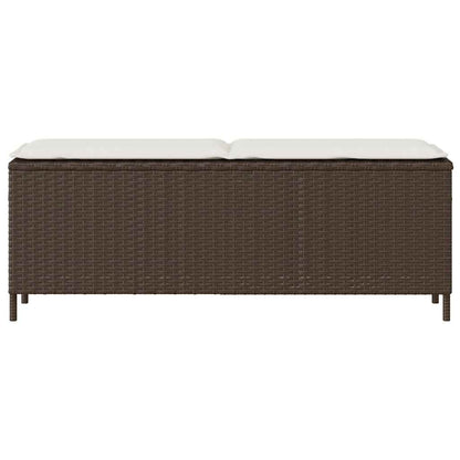 Banc de jardin avec coussin marron 110x30x40,5cm résine tressée