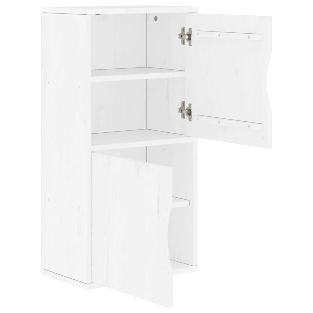 Armoire latérale ODDA blanc 40x24x79 cm bois massif pin