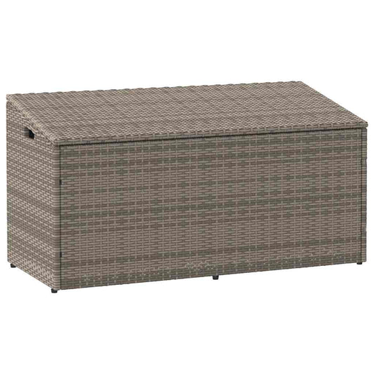 Boîte de rangement de jardin gris 110x50x58 cm résine tressée