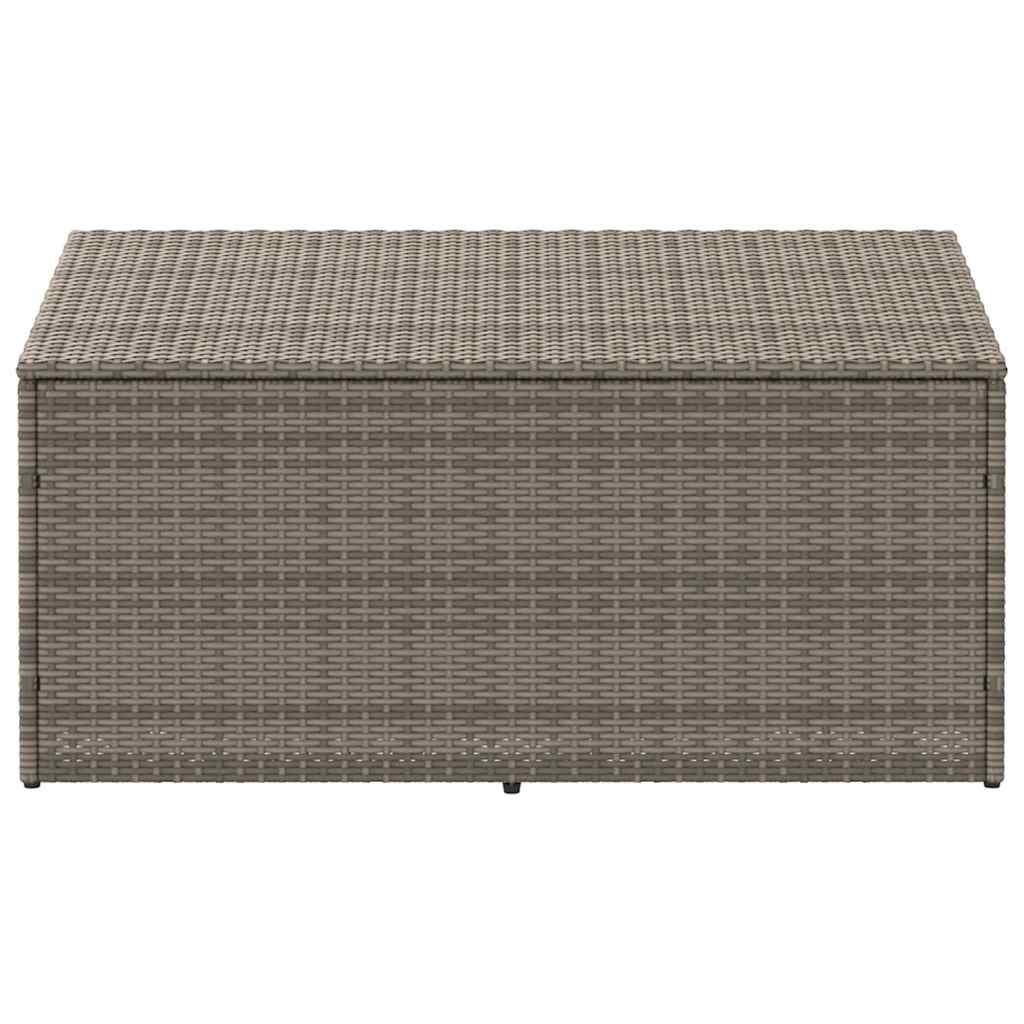 Boîte de rangement de jardin gris 110x50x58 cm résine tressée