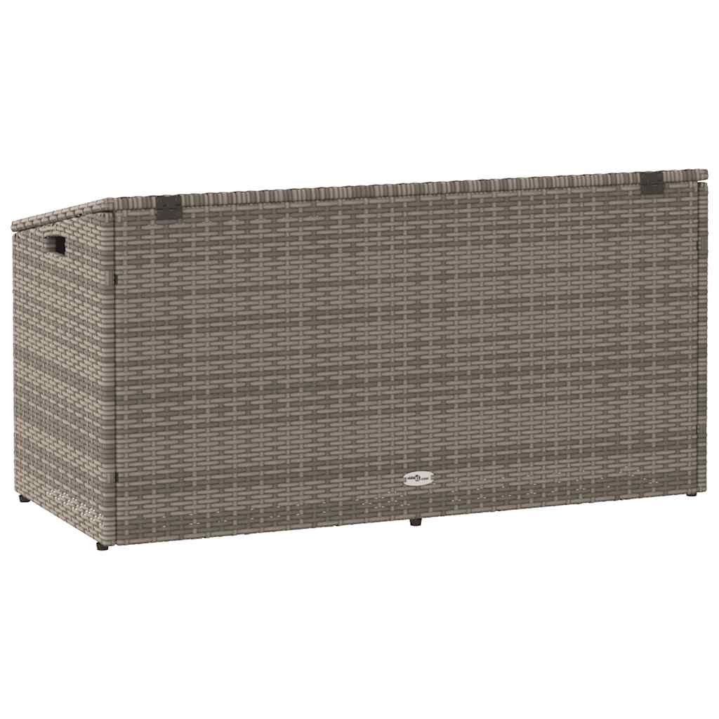 Boîte de rangement de jardin gris 110x50x58 cm résine tressée