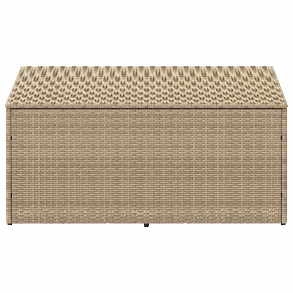 Boîte de rangement de jardin beige 110x50x58 cm résine tressée