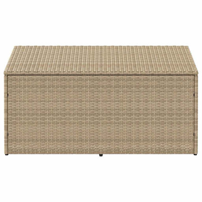 Boîte de rangement de jardin beige 110x50x58 cm résine tressée