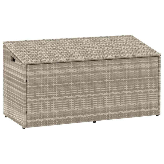 Boîte de rangement de jardin gris clair 110x50x58 cm rotin