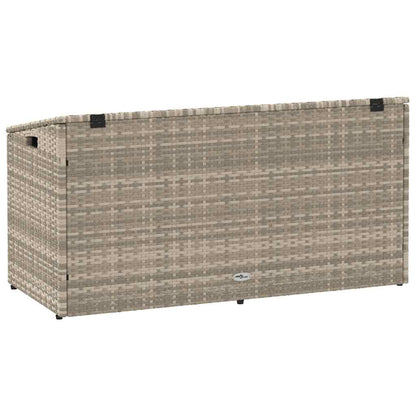 Boîte de rangement de jardin gris clair 110x50x58 cm rotin