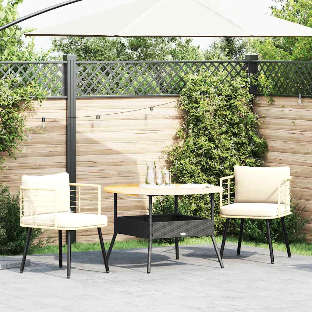 Chaises de jardin lot de 2 avec coussins naturel résine tressée