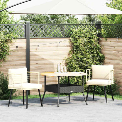 Chaises de jardin lot de 2 avec coussins naturel résine tressée