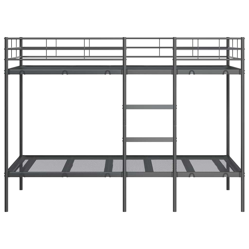 Lit superposé sans matelas noir 90x190 cm acier