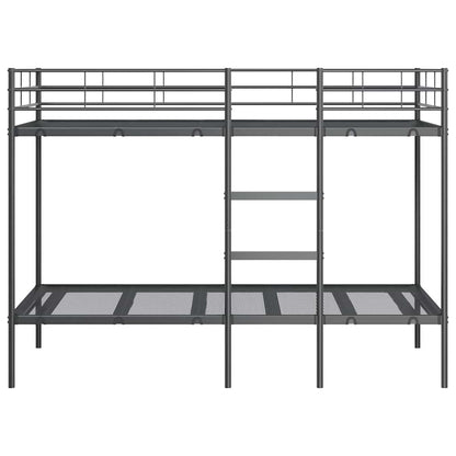 Lit superposé sans matelas noir 90x190 cm acier