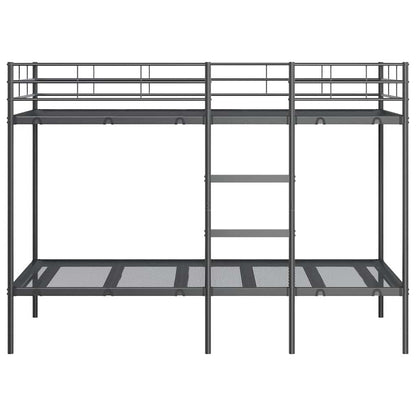 Lit superposé sans matelas noir 90x200 cm acier