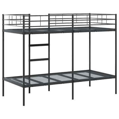 Lit superposé sans matelas noir 90x200 cm acier