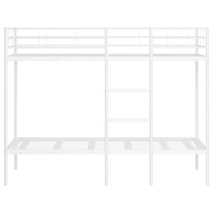 Lit superposé sans matelas blanc 90x190 cm acier