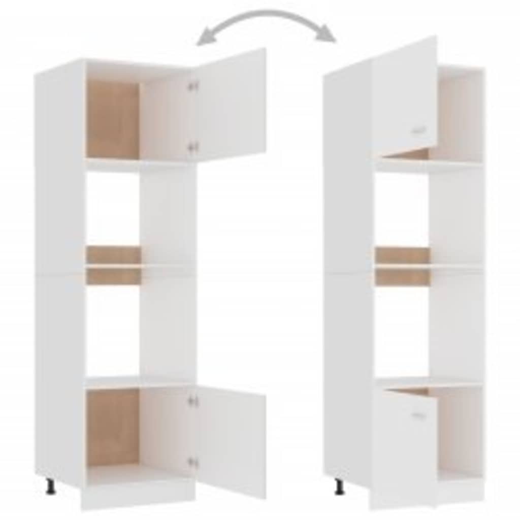 Armoire à micro-ondes Blanc 60x57x207 cm Aggloméré