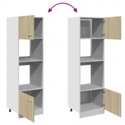 Armoire à micro-ondes Chêne sonoma 60x57x207 cm Aggloméré