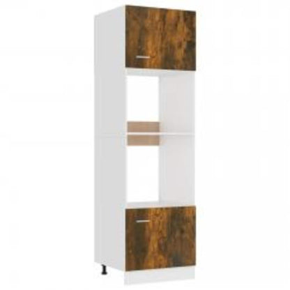 Armoire à micro-ondes Chêne fumé 60x57x207 cm Bois d'ingénierie