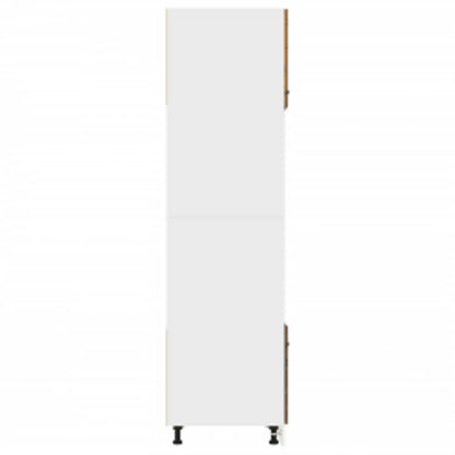 Armoire à micro-ondes Chêne fumé 60x57x207 cm Bois d'ingénierie