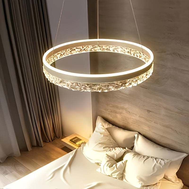 Modern Crystal LED Chandelier: Suitable for Dining, Bar, Bedroom, Living Room, Hotel, and Corridor Ceiling Lighting - Includes Installation Hardware, Semi-Embedded Mounting, Removable Clamp, and Hardwired Power Source (85V-26