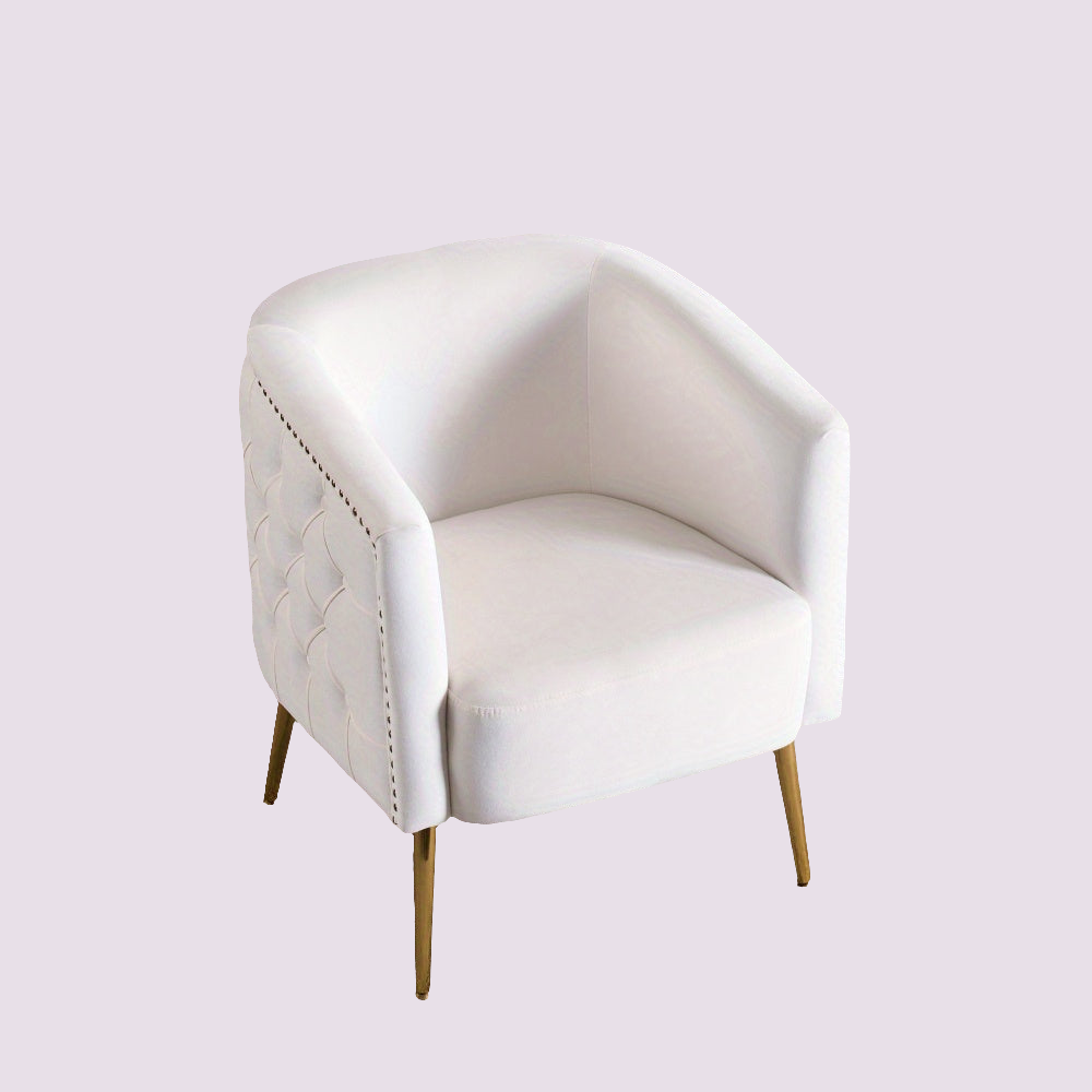 Fauteuil Élégant en Métal , avec Décorations de Boutons