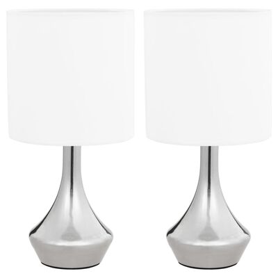 Lampes de table 2 pcs Bouton tactile Blanc E14